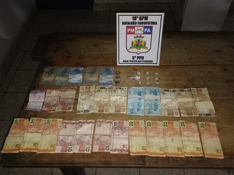 Foram encontrados em sua posse a quantia de R$737,00 em espécie  Foto: Polícia Militar/Divulgação